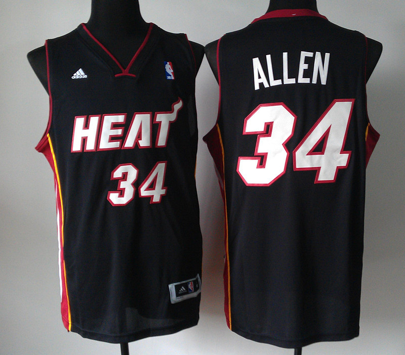  NBA Miami Heat 34 Ray Allen New Revolution 30 Swingman Road Black Jersey